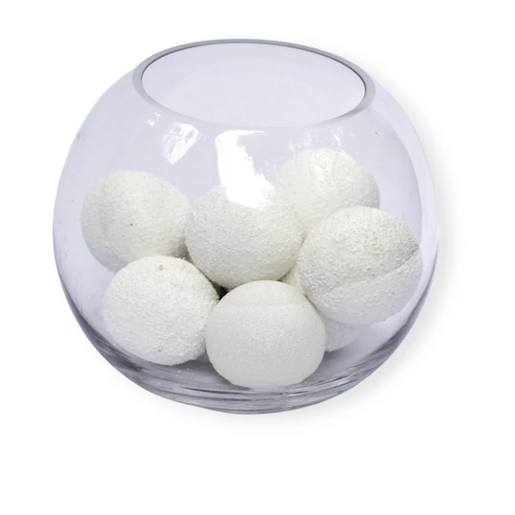 Gömbváza fehér hógömbbel