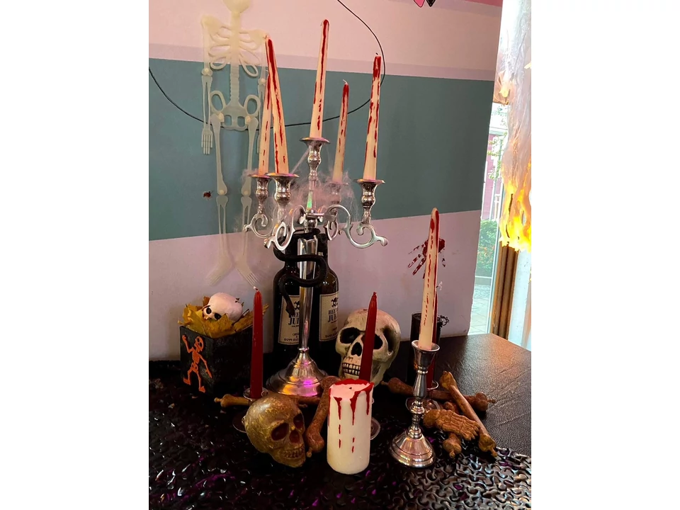 Halloween asztaldekoráció