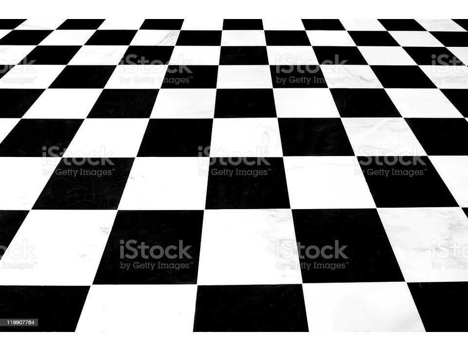 Fekete-fehér kockás linóleum