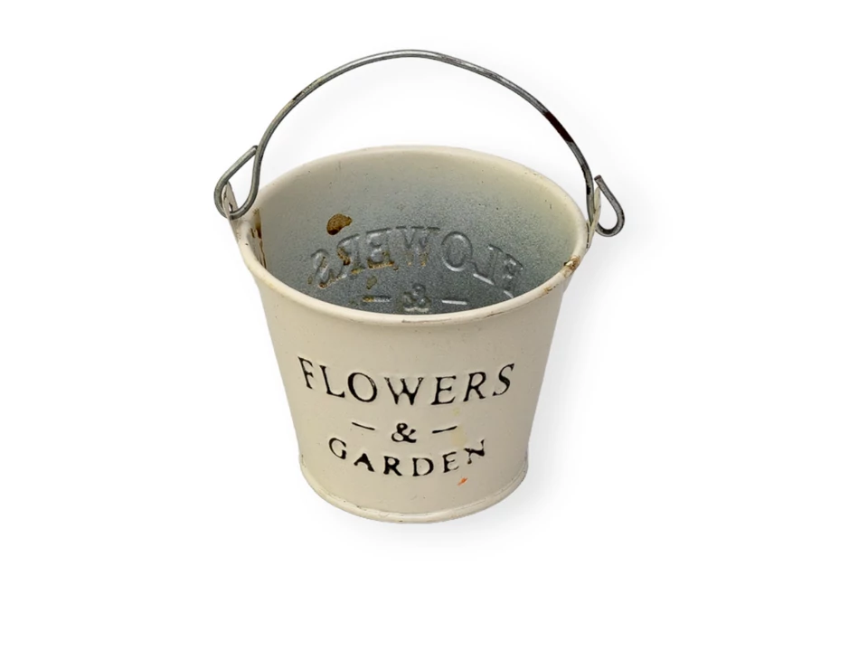 Bádog vödör fehér kicsi