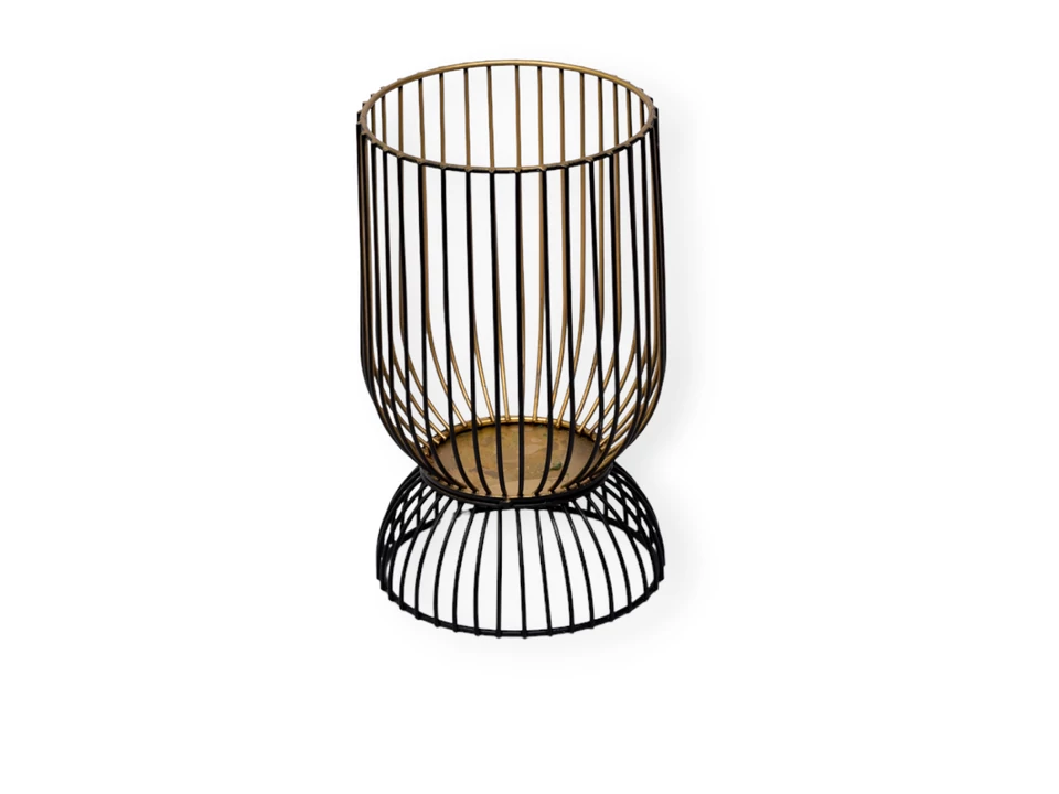 fekete-arany rácsos kaspó kicsi