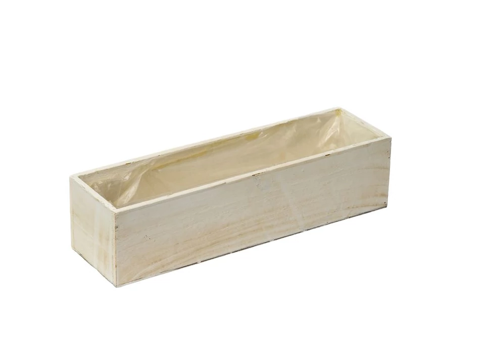 Fehér hosszúkás fadoboz