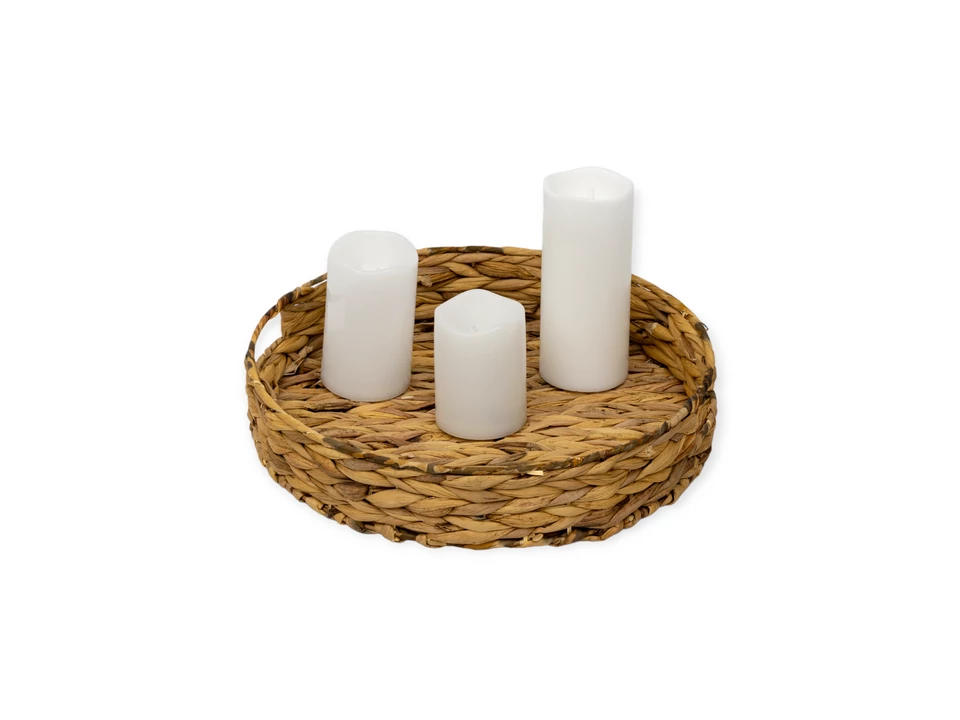 Rattan kör alakú alacsony tálca